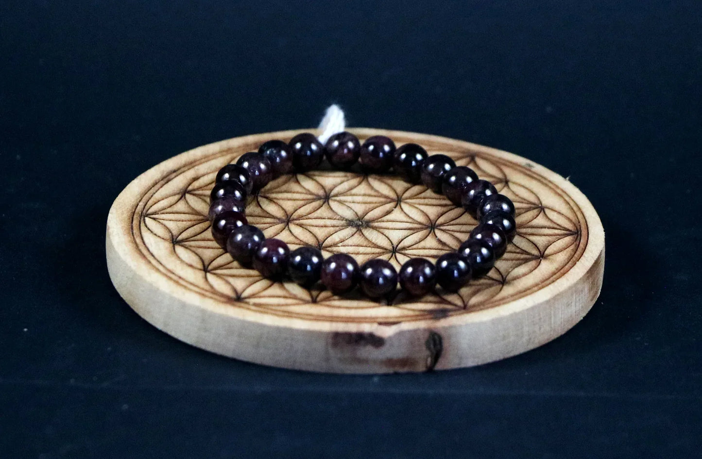 Bracelet 8mm en Grenat Almandin - Pierres de Terre Happy