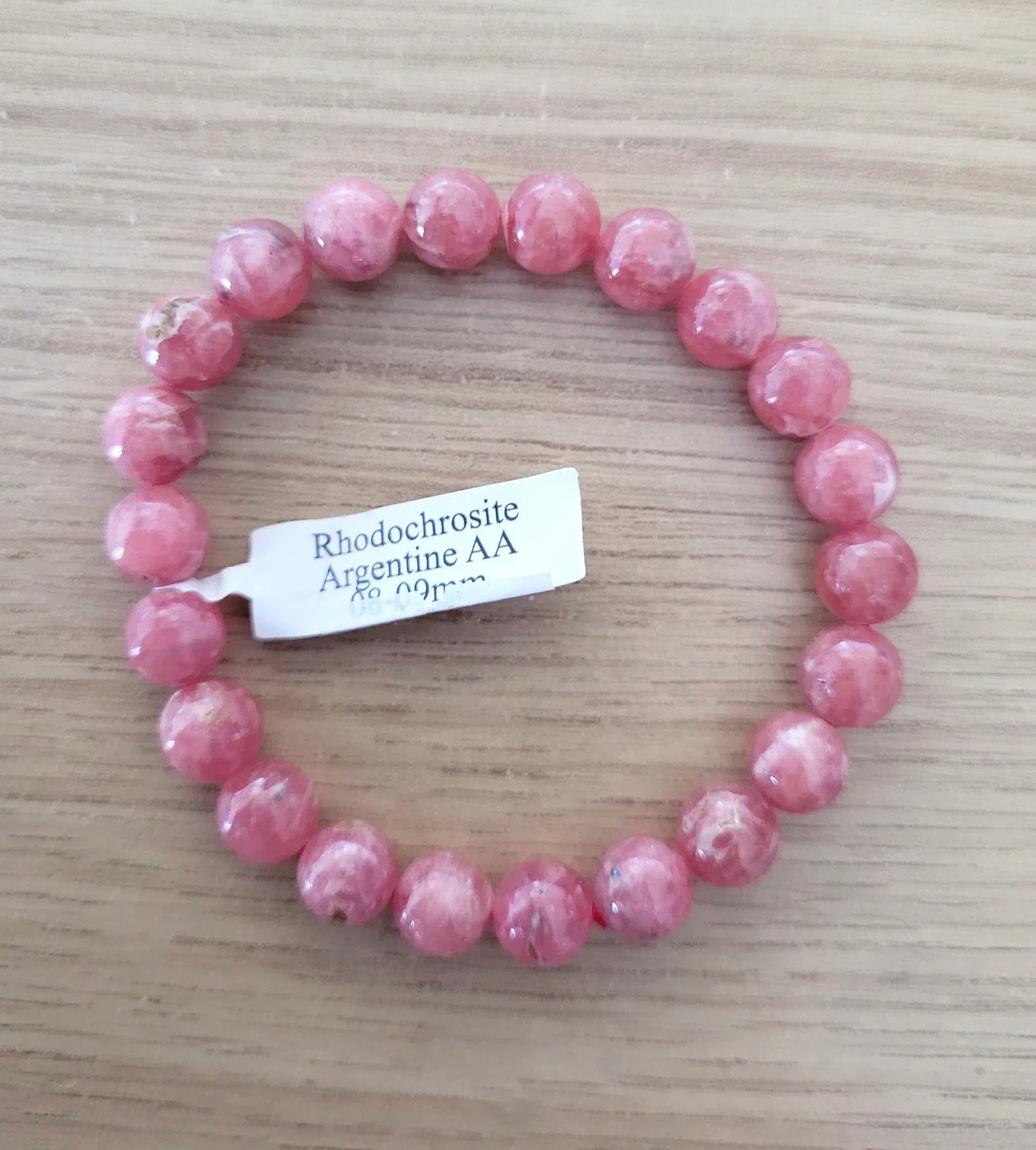 Bracelet en Rhodochrosite 8-9mm - Pierres de Terre Happy