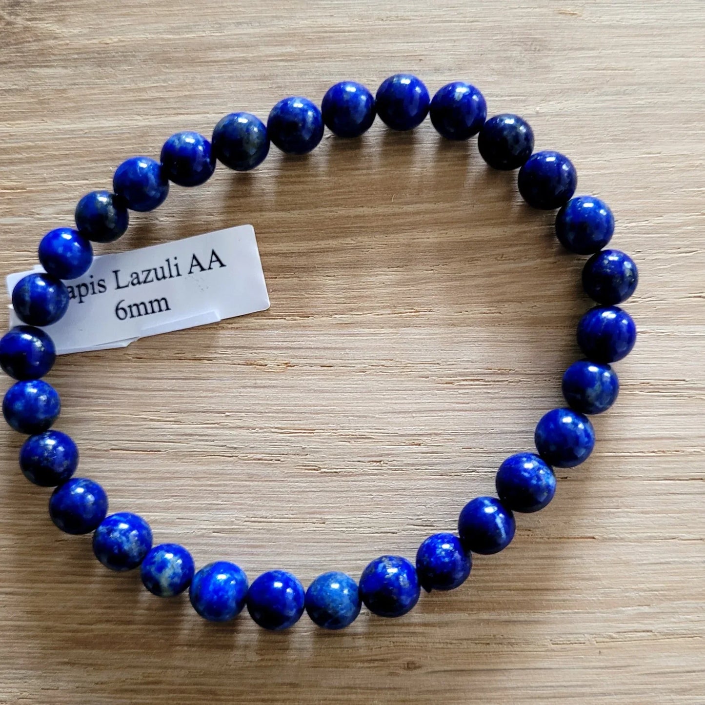 Bracelet en Lapis Lazuli 6mm AA - Pierres de Terre Happy