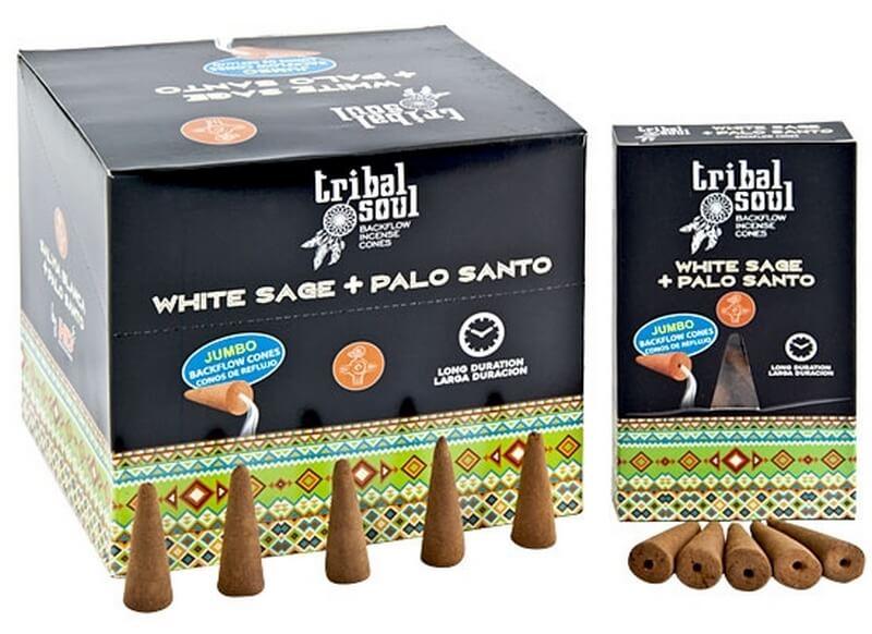 Encens Tribal Soul Back Flow sauge blanche + palo santo - Pierres de Terre Happy
