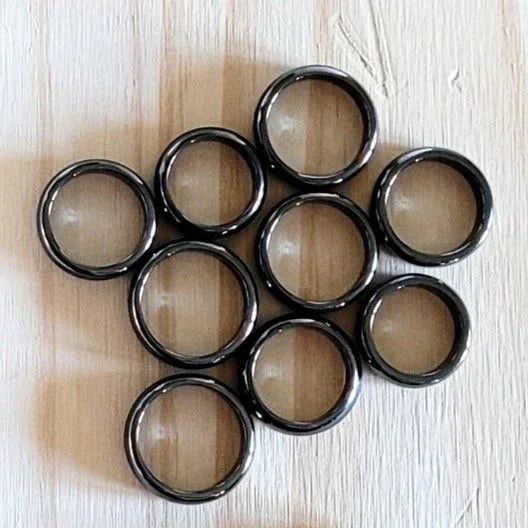 Joncs bombés(bagues) en Hématite 6mm diam 19.85 - Pierres de Terre Happy