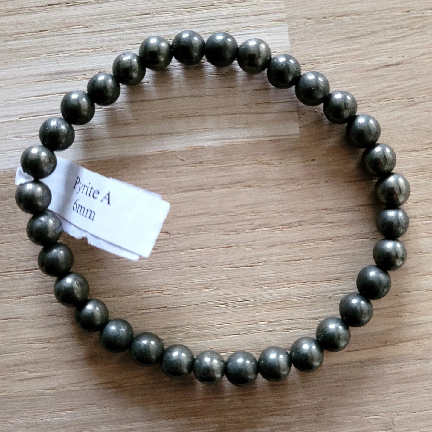 Bracelet en Pyrite 6mm - Pierres de Terre Happy