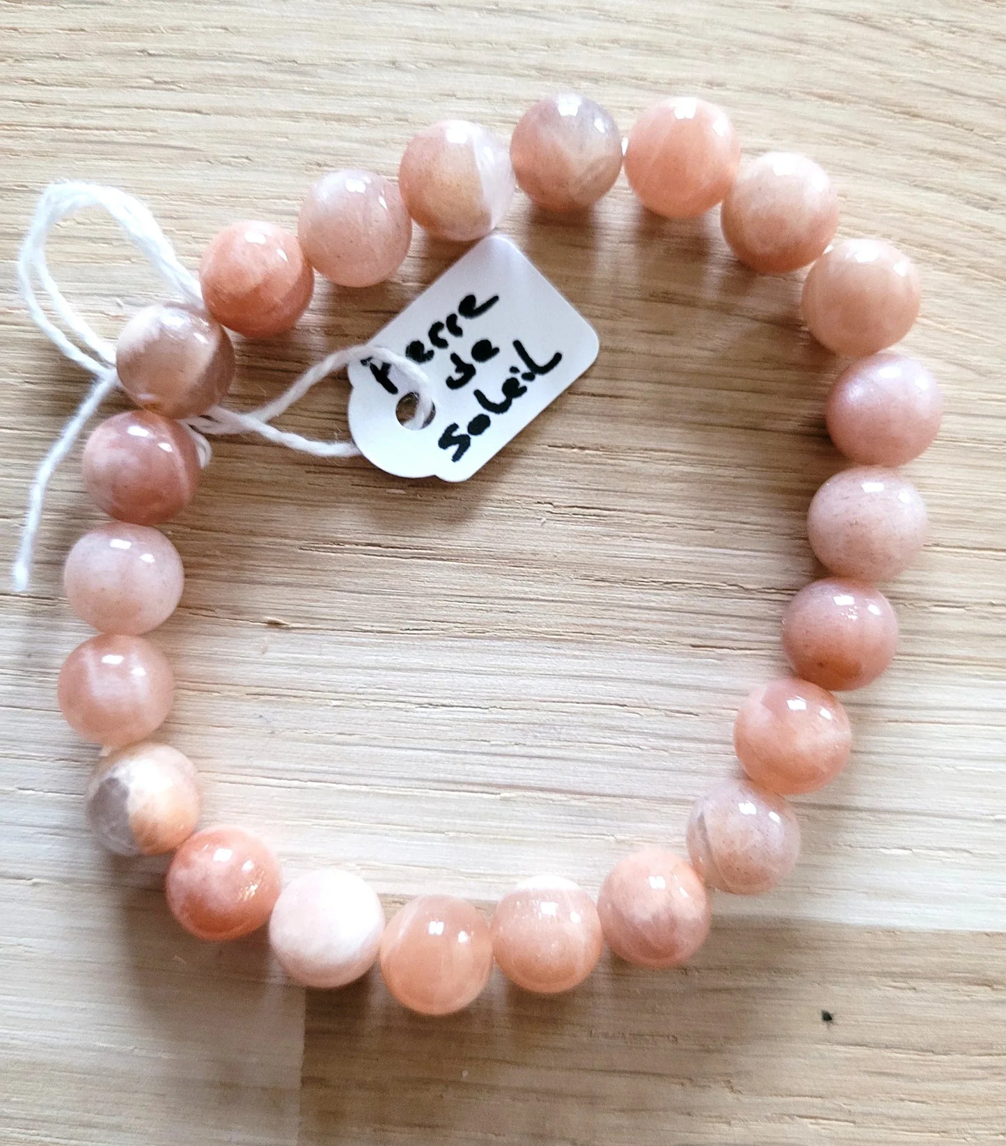 Bracelet en pierre de soleil 8mm - Pierres de Terre Happy