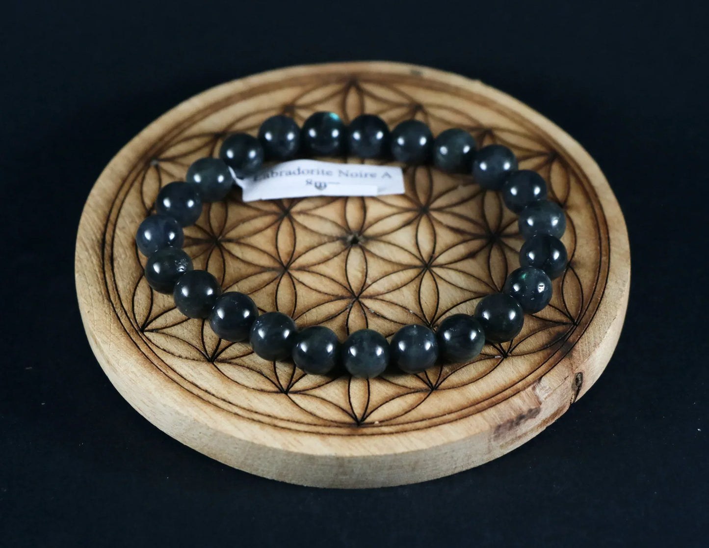 Bracelet en Labradorite noire 8mm - Pierres de Terre Happy