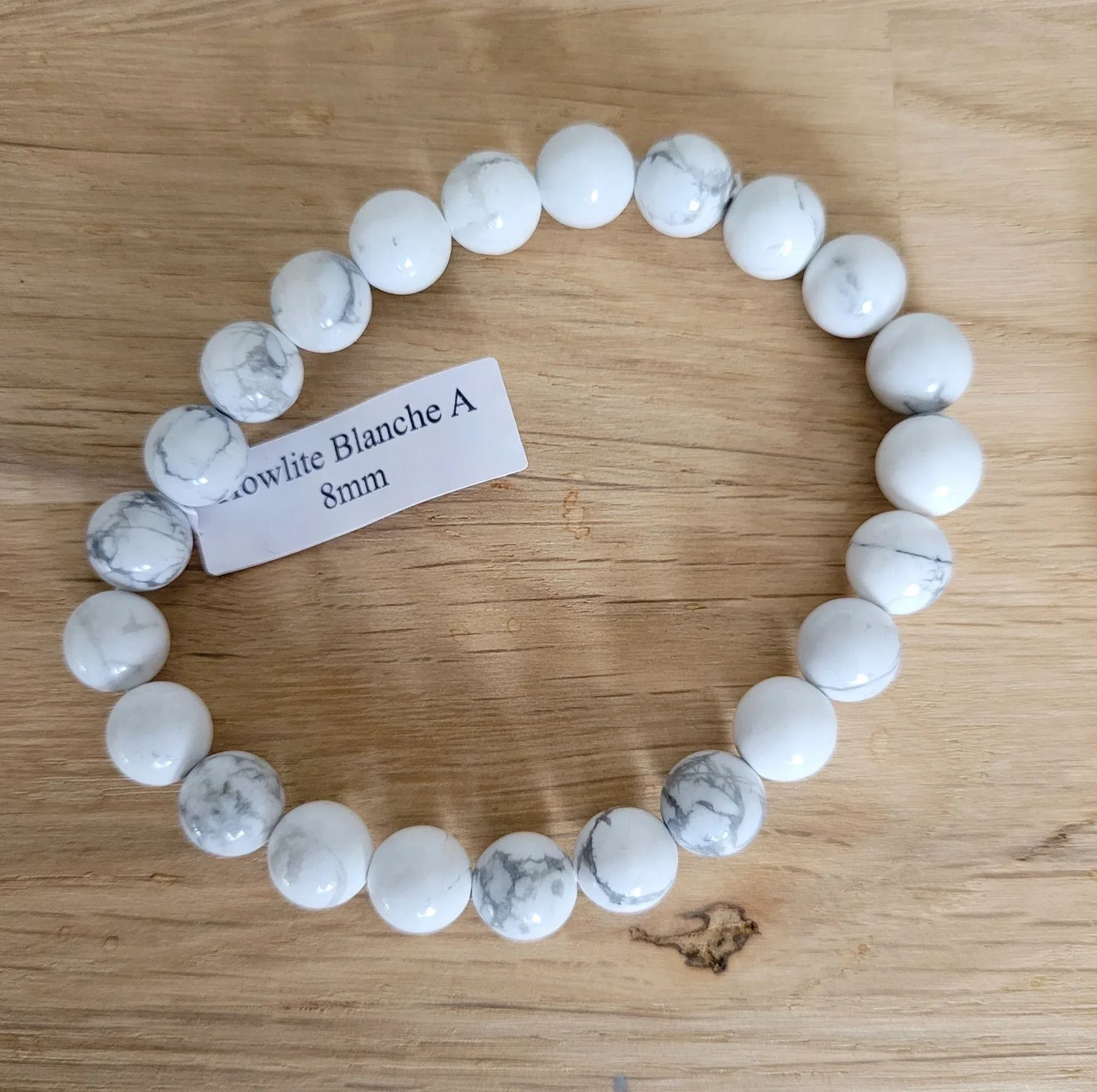 Bracelet en Howlite 8mm - Pierres de Terre Happy
