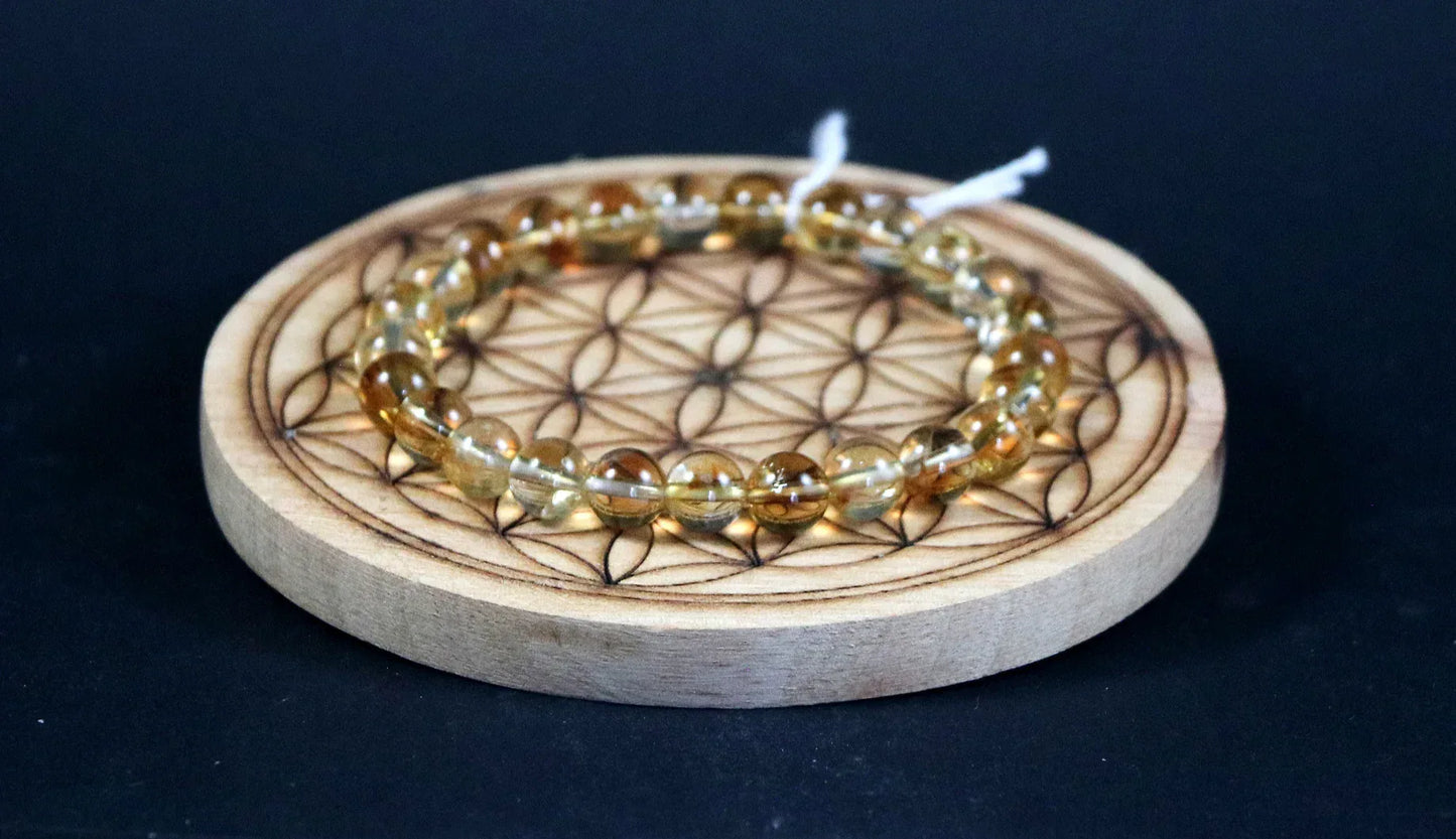 Bracelet en Citrine naturelle 8mm - Pierres de Terre Happy