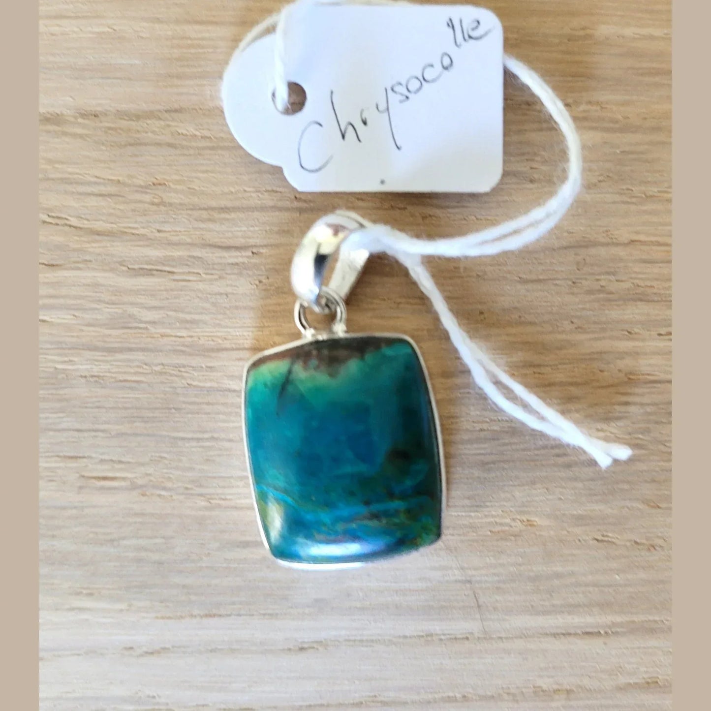 Pendentif Argent et Chrysocolle - Pierres de Terre Happy