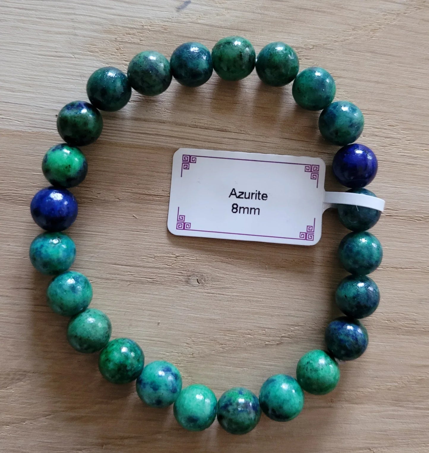 Bracelet Azurite Malachite 8mm - Pierres de Terre Happy