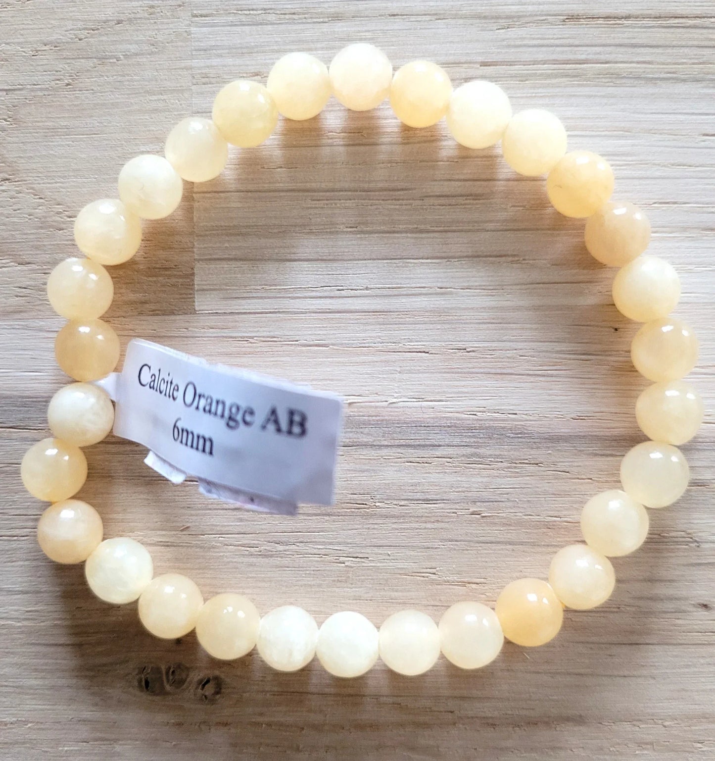 Bracelet en Calcite Orange 6mm - Pierres de Terre Happy