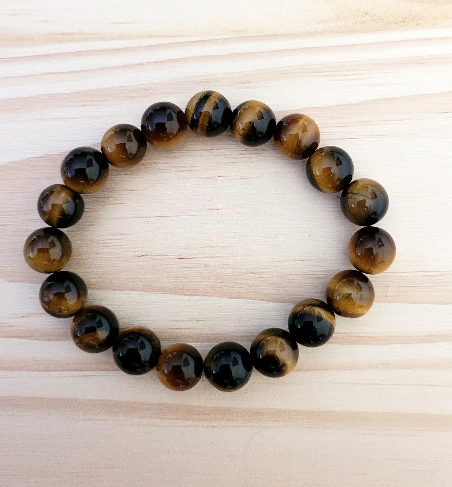 Bracelet en oeil de tigre 10mm - Pierres de Terre Happy