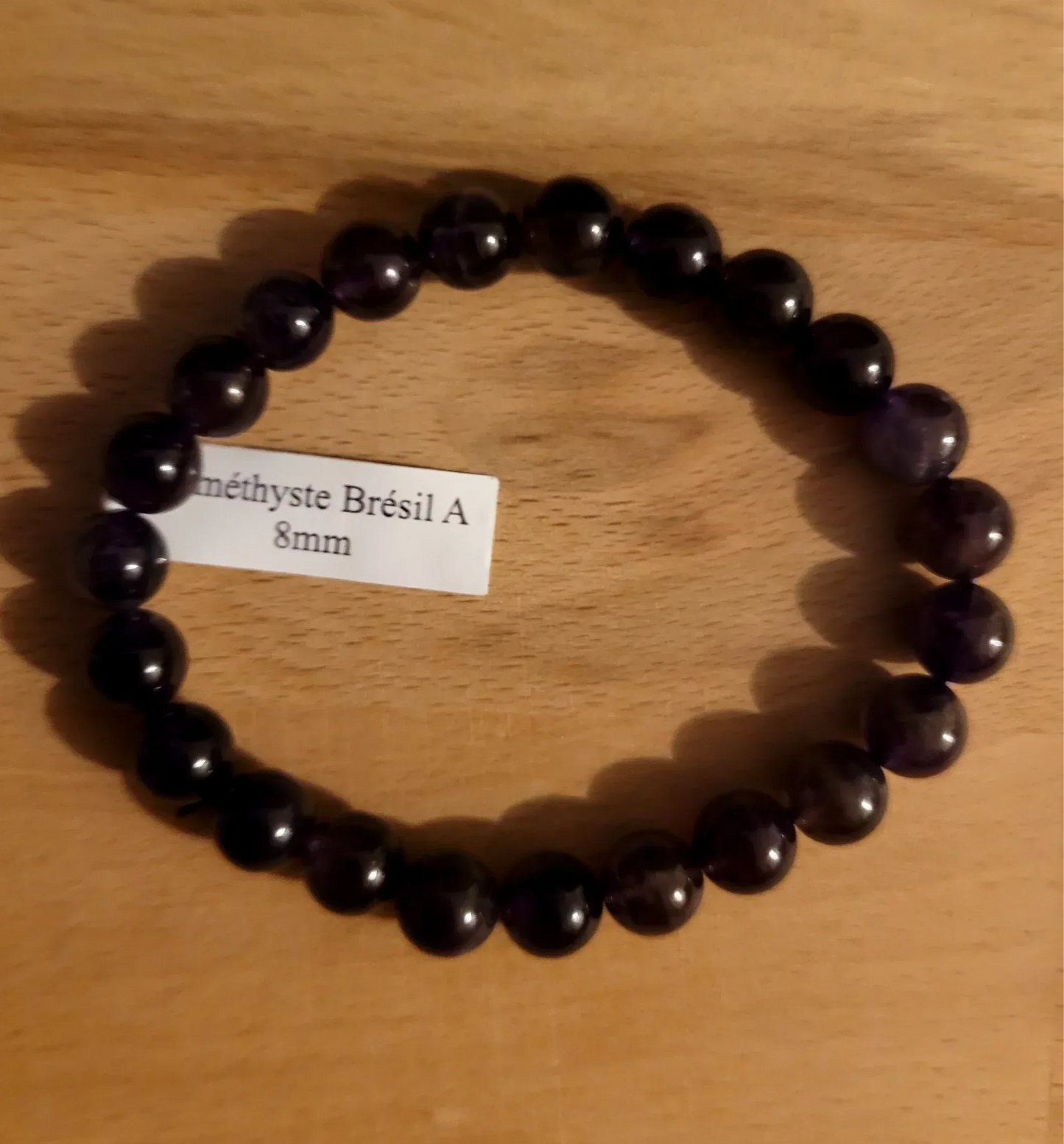 Bracelet en Améthyste du Brésil 8mm A - Pierres de Terre Happy