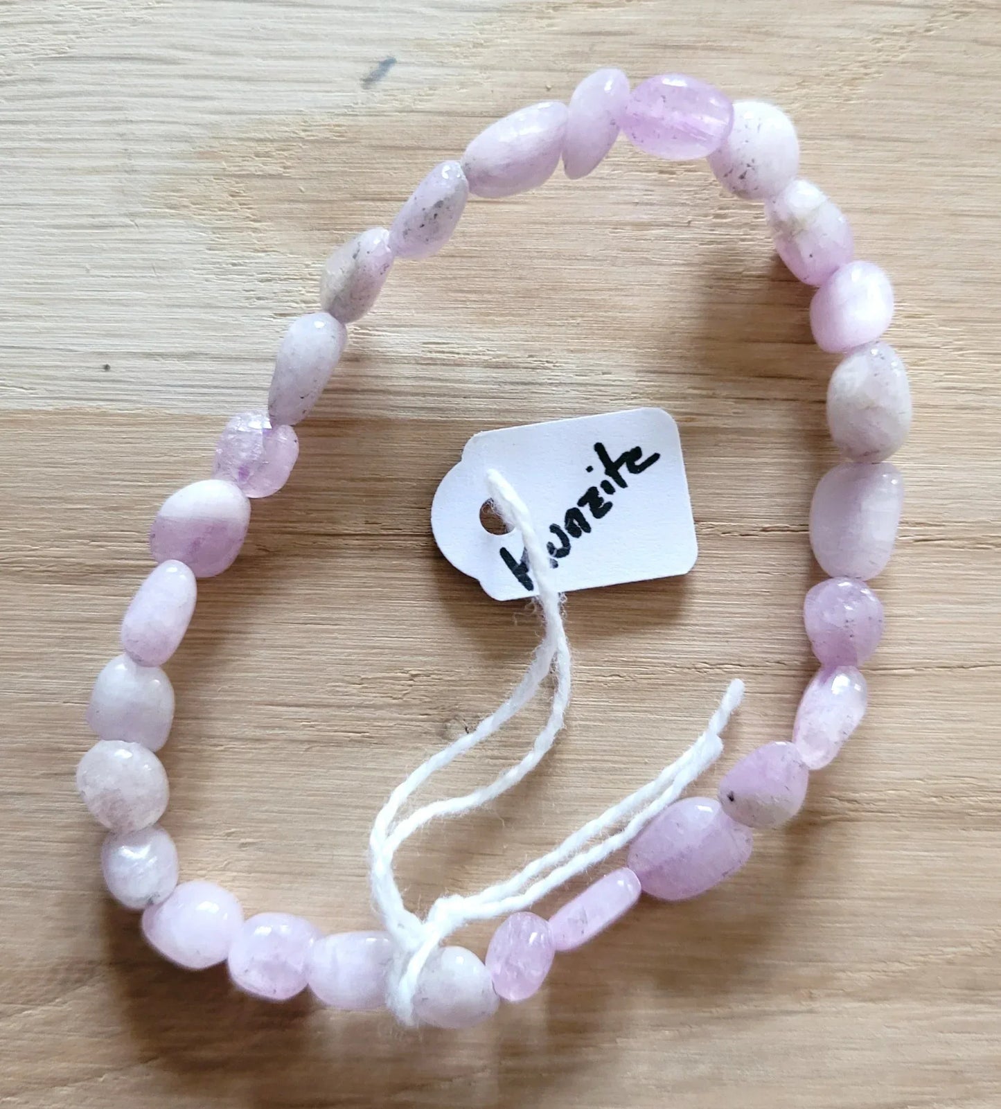 Bracelet en pierres roulées en Kunzite - Pierres de Terre Happy