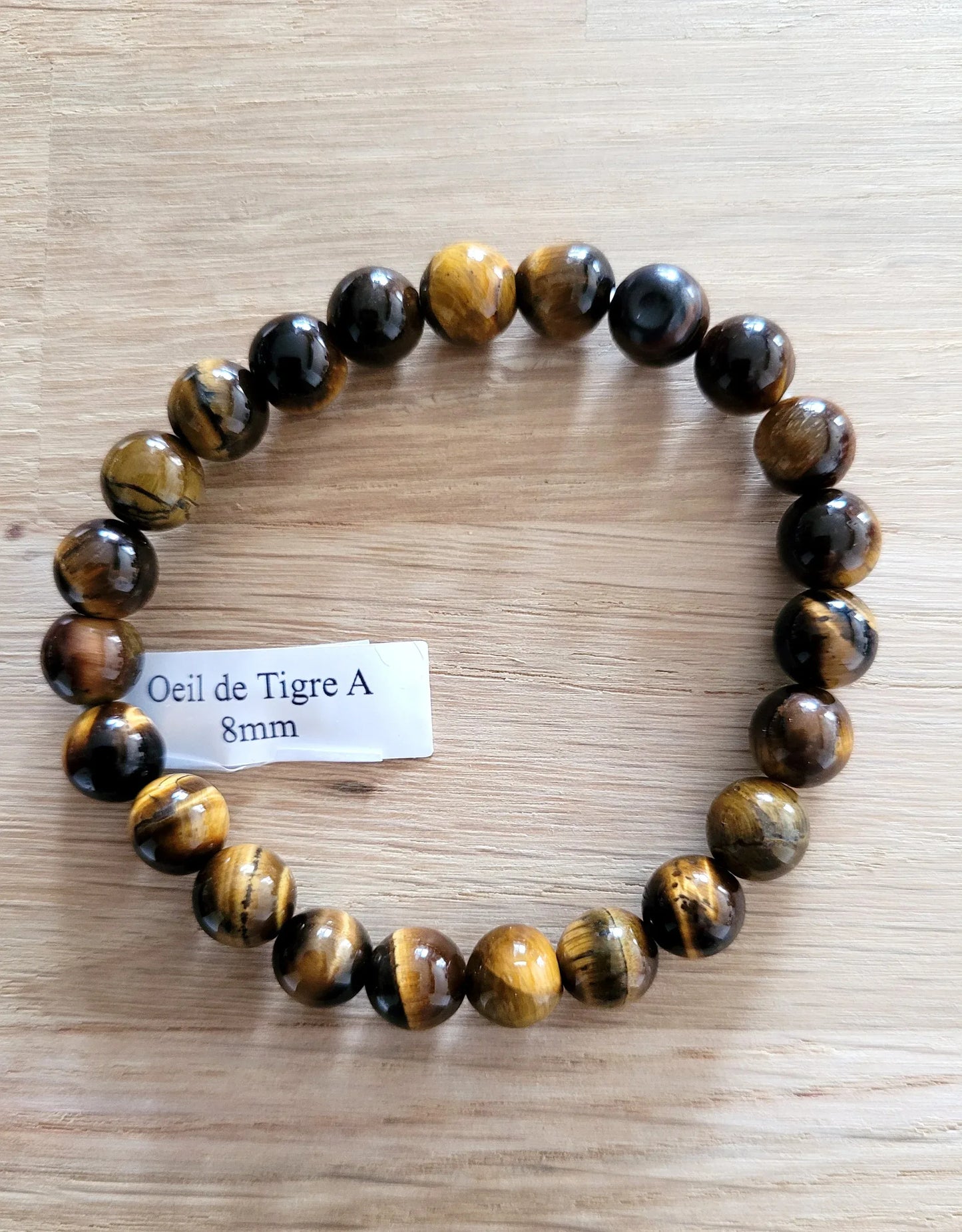 Bracelet en oeil de tigre 8mm - Pierres de Terre Happy