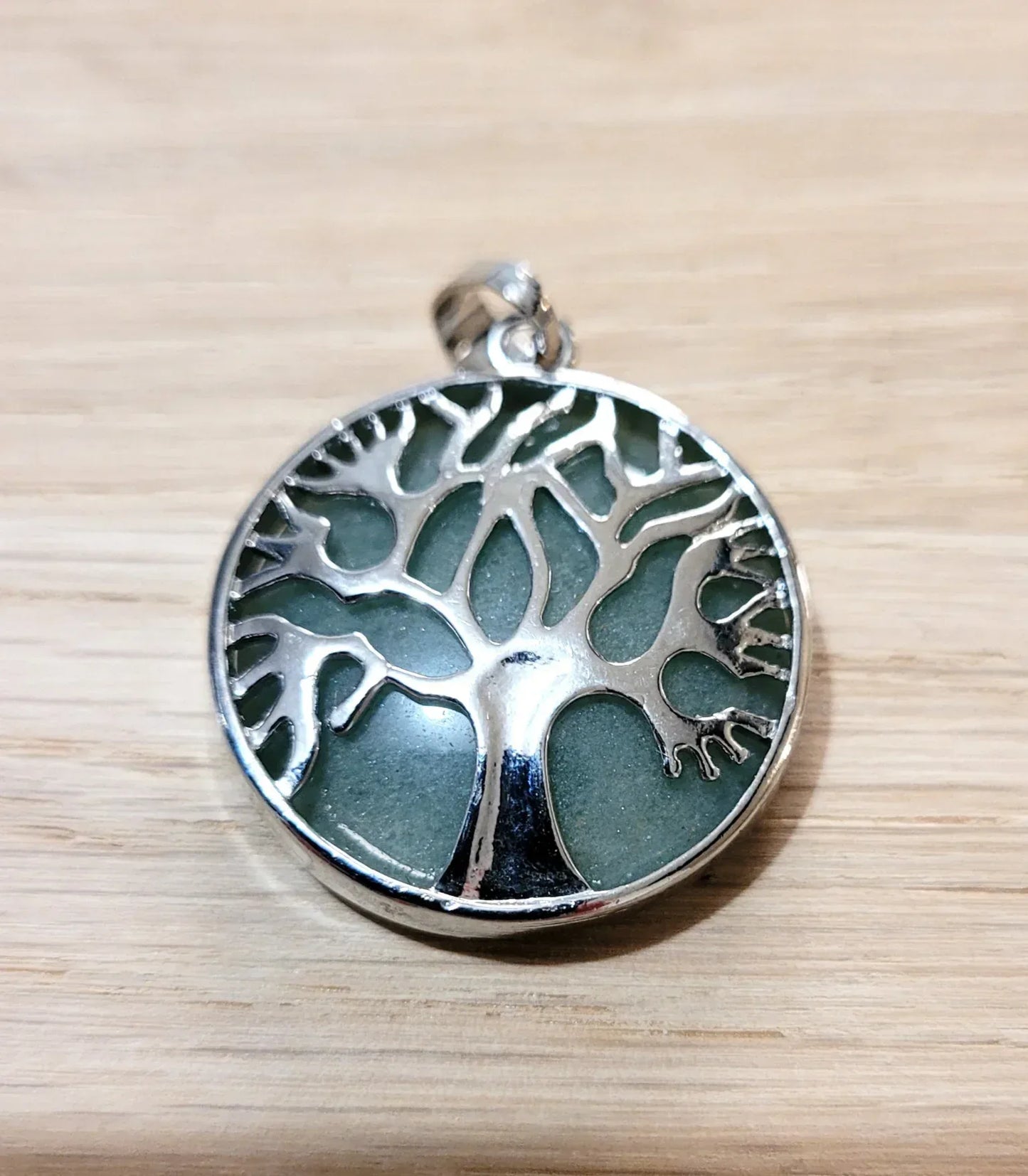 Pendentif arbre de vie en Aventurine Verte - Pierres de Terre Happy