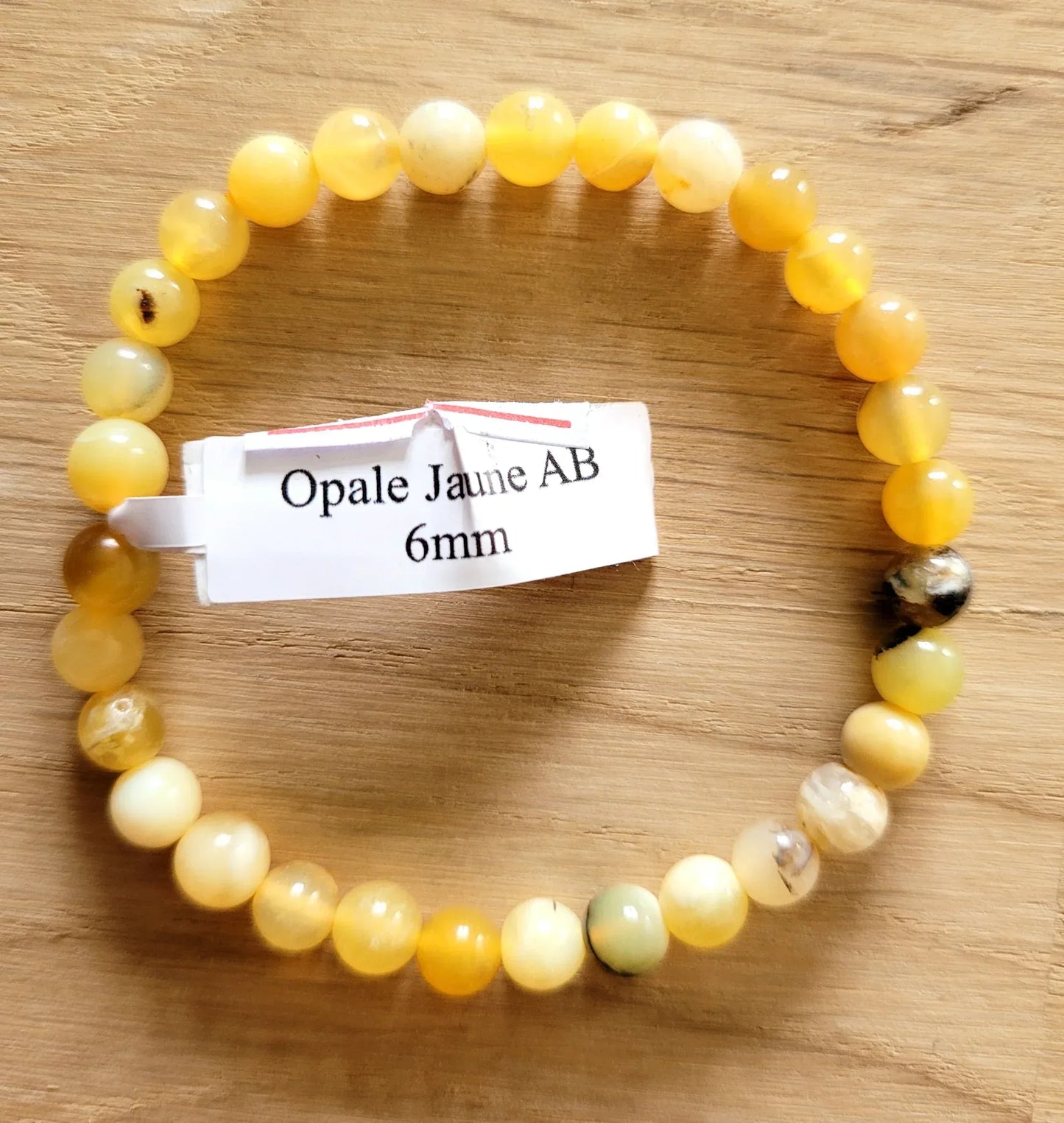 Bracelet en Opale Jaune 6mm - Pierres de Terre Happy