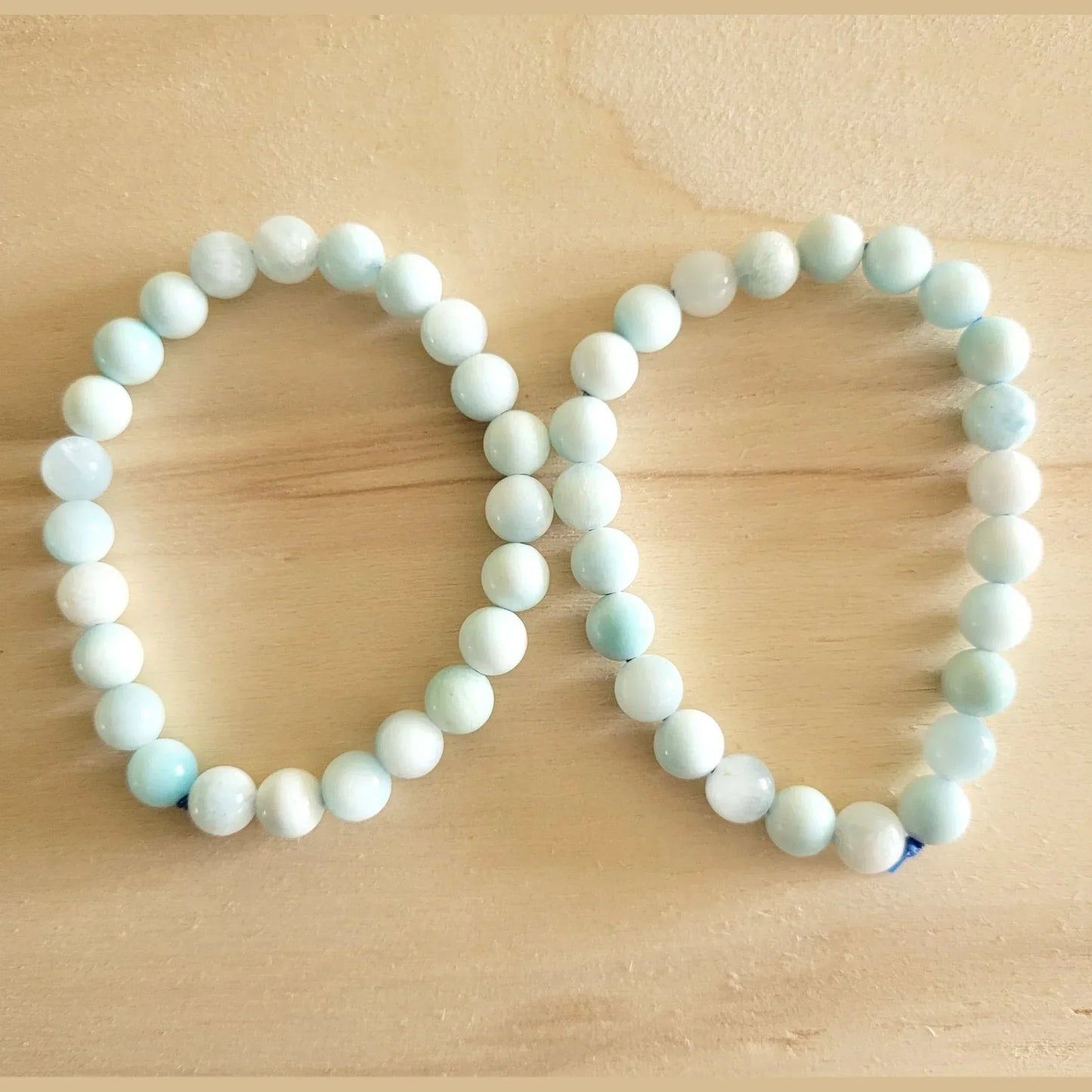 Bracelet en Larimar 8mm - Pierres de Terre Happy