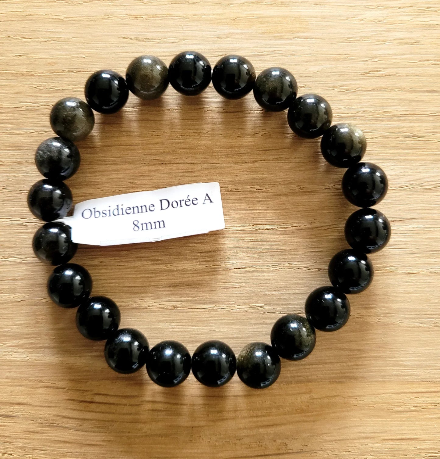Bracelet en Obsidienne dorée 8mm - Pierres de Terre Happy