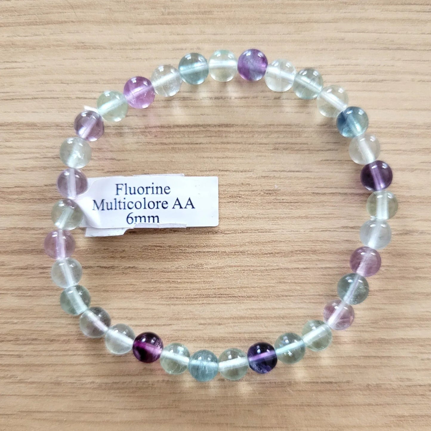 Bracelet 6mm en Fluorine multicolore - Pierres de Terre Happy