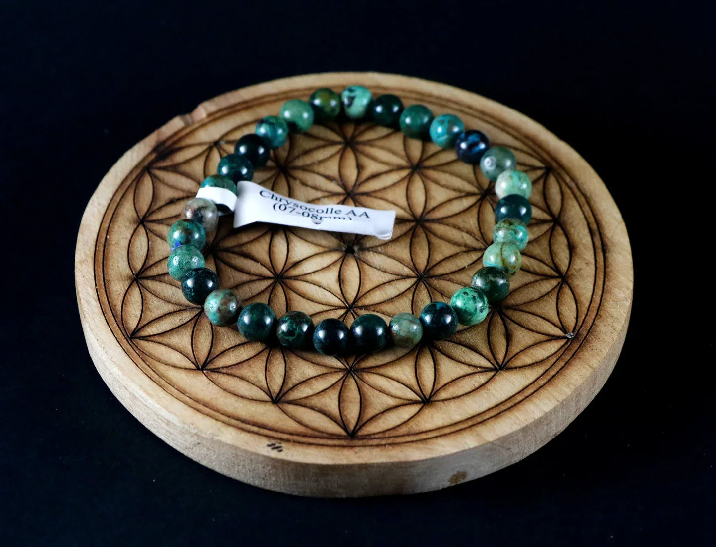 Bracelet en Chrysocolle 8mm AA Pérou - Pierres de Terre Happy
