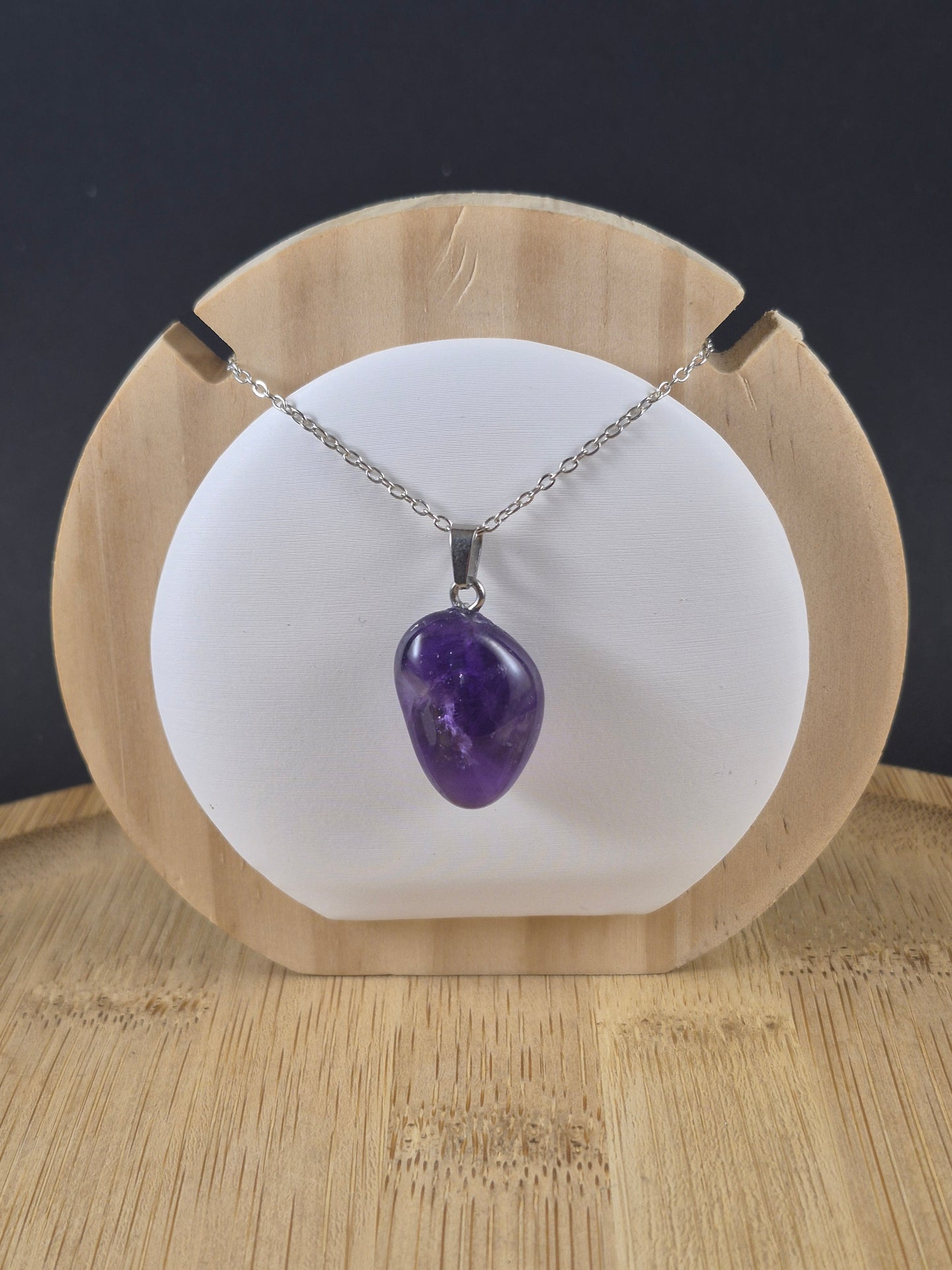 Pendentif pierre roulée en Améthyste