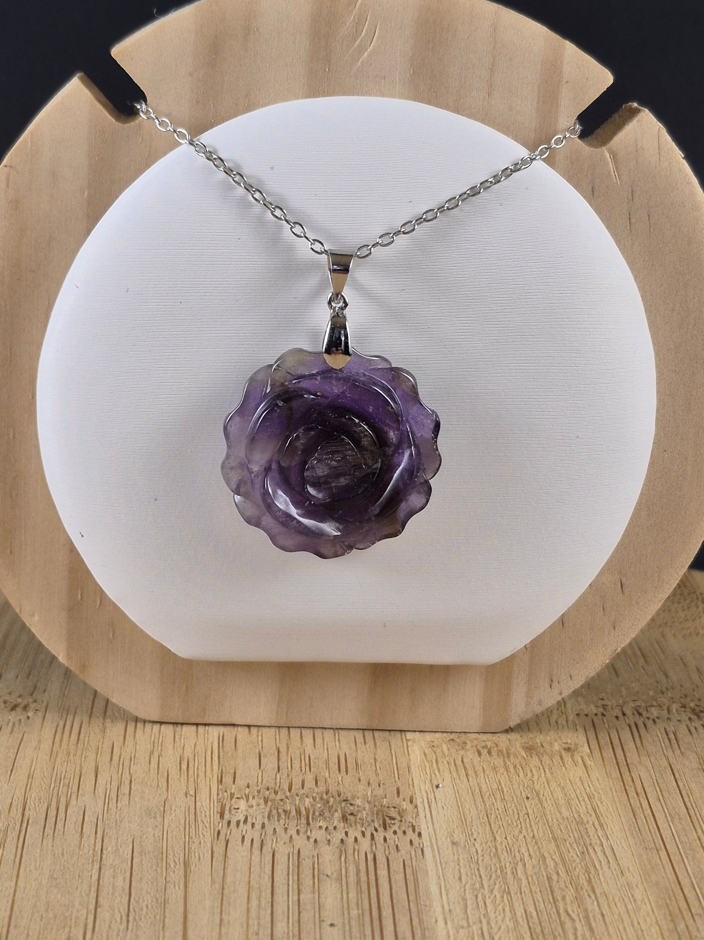 Pendentif fleur en Améthyste