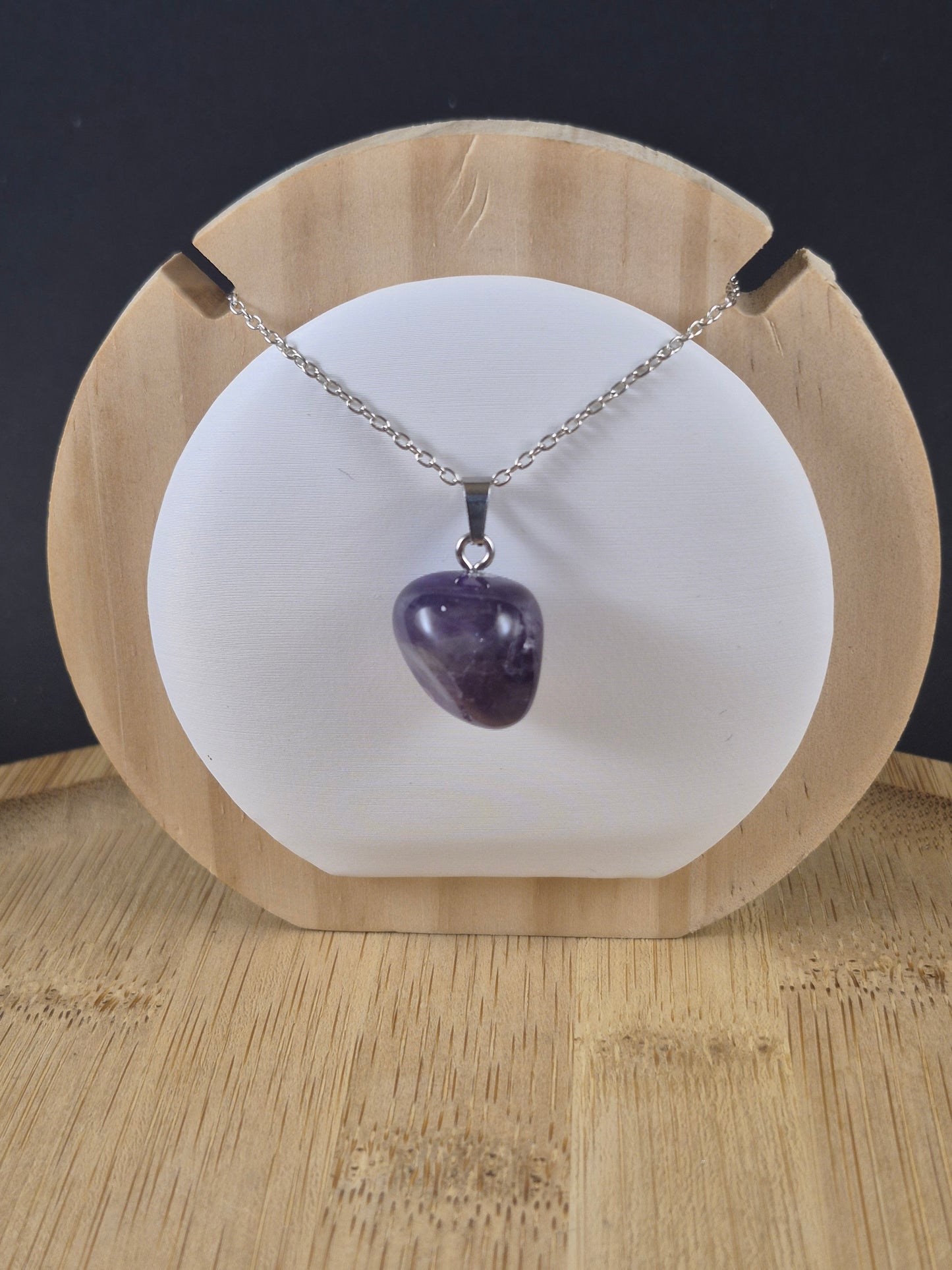 Pendentif pierre roulée en Améthyste