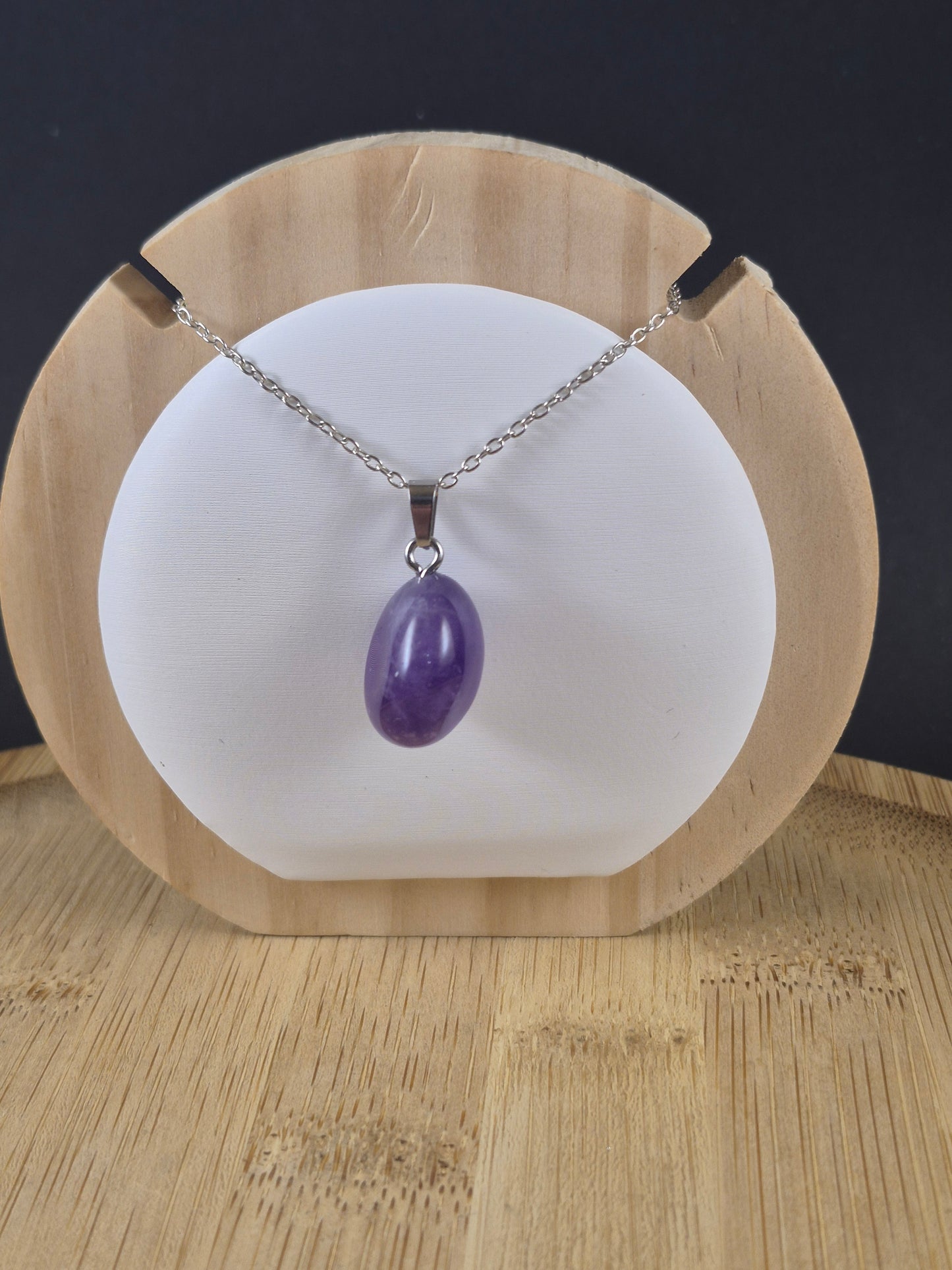 Pendentif pierre roulée en Améthyste