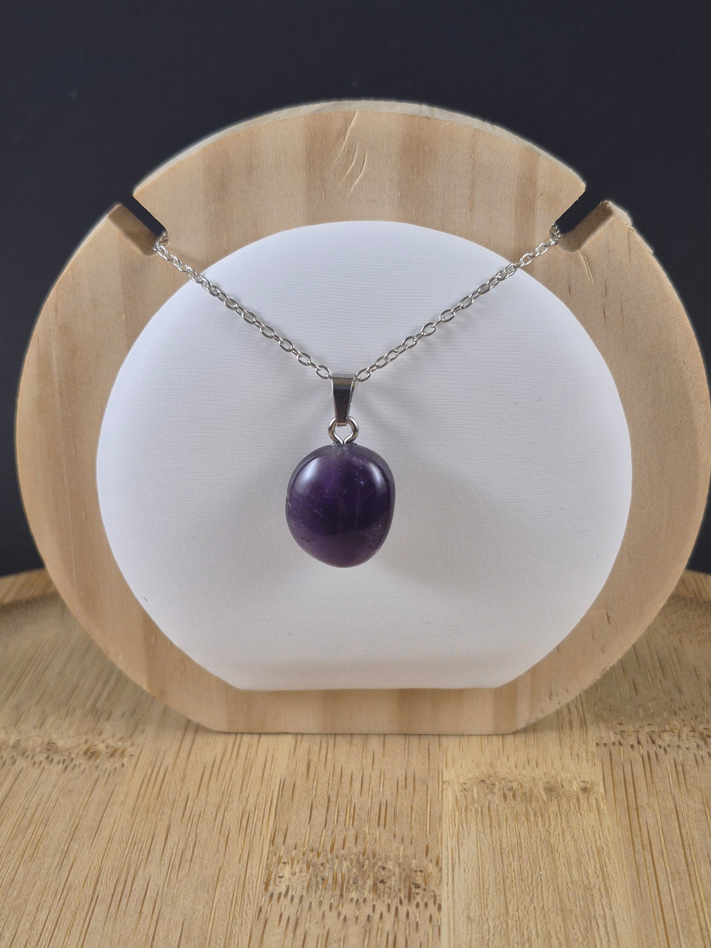 Pendentif pierre roulée en Améthyste