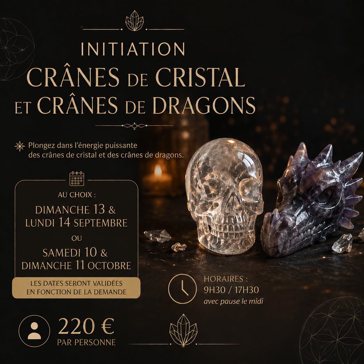 Initiation crânes de cristal et crânes de dragon