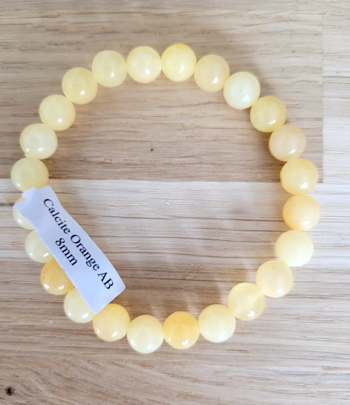 Bracelet en Calcite Orange 8mm - Pierres de Terre Happy