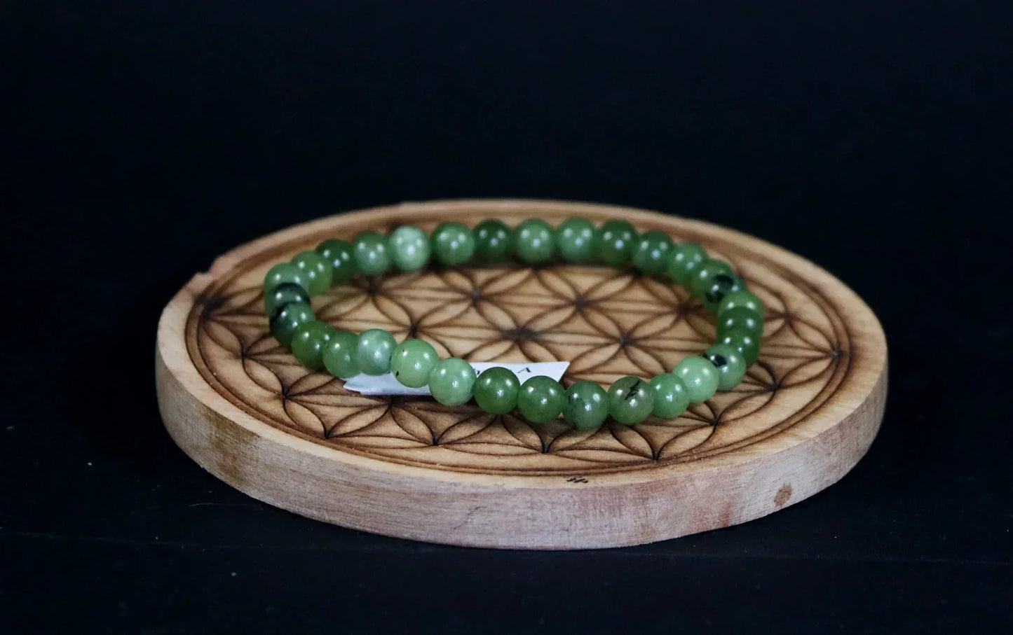 Bracelet en Jade néphrite 6mm - Pierres de Terre Happy