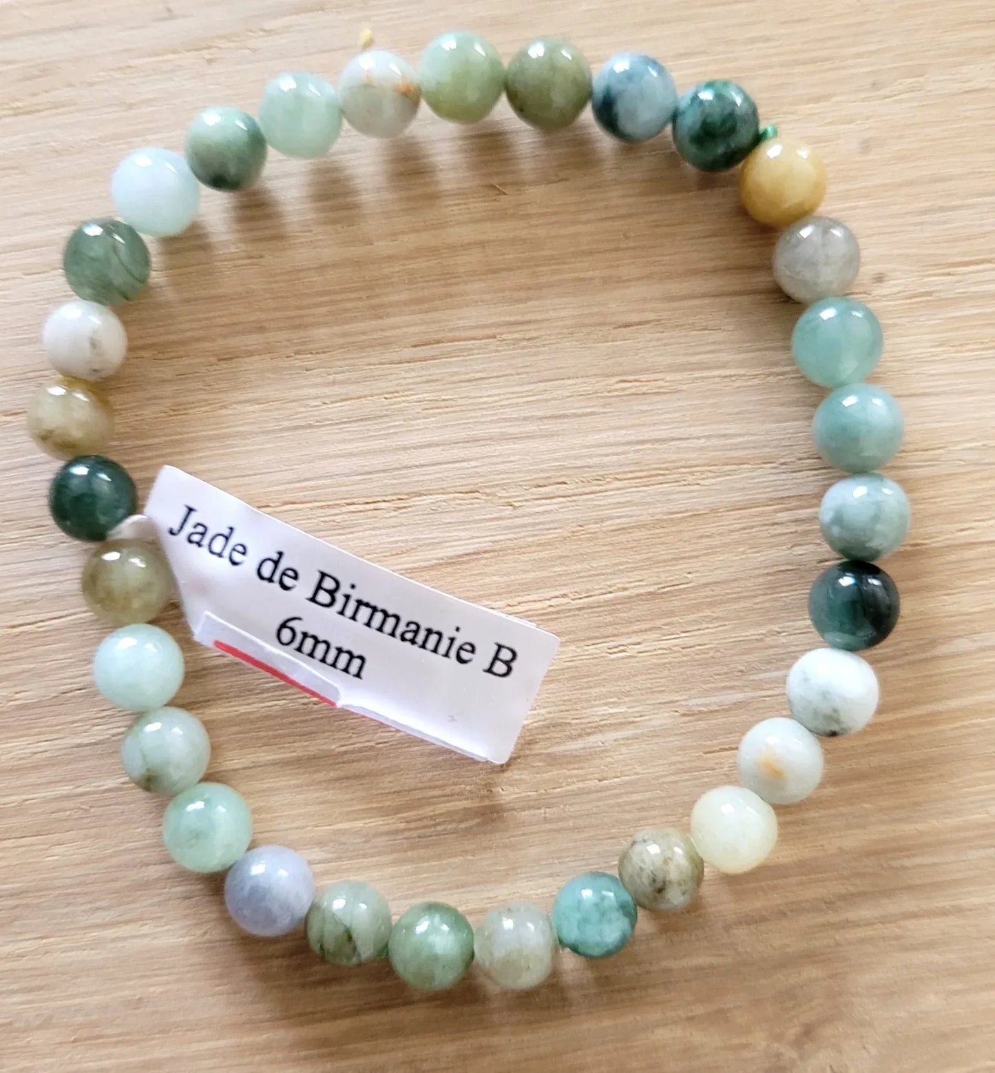 Bracelet en Jade de Birmanie 6mm B - Pierres de Terre Happy