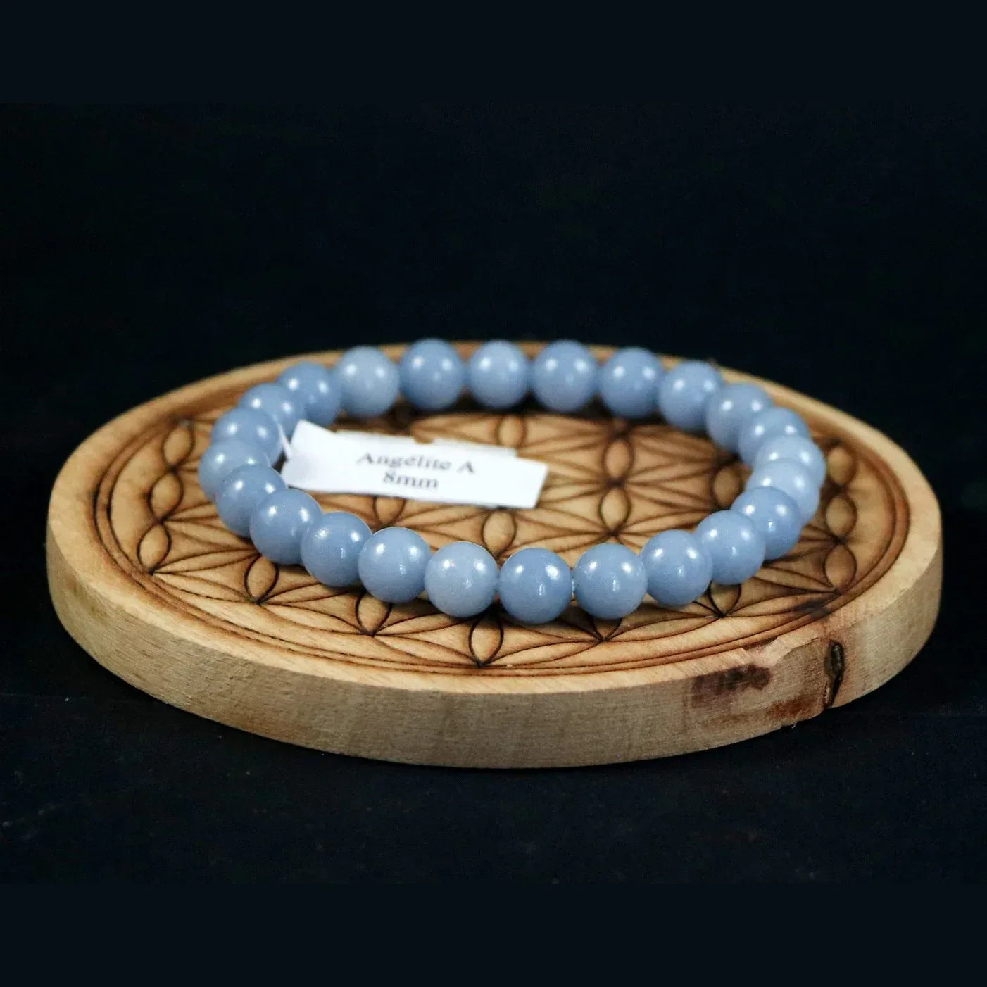 Bracelet en Angélite 8mm - Pierres de Terre Happy