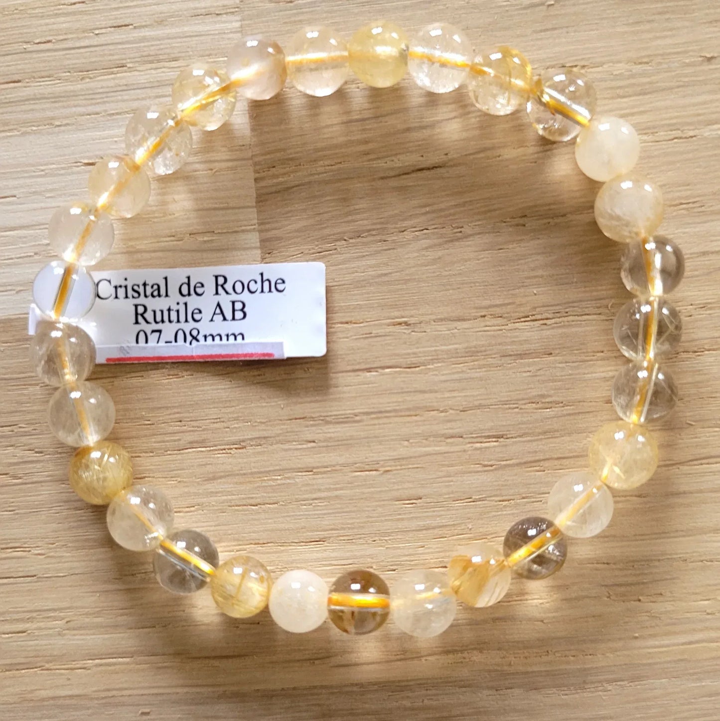 Bracelet en Quartz rutile 8mm - Pierres de Terre Happy