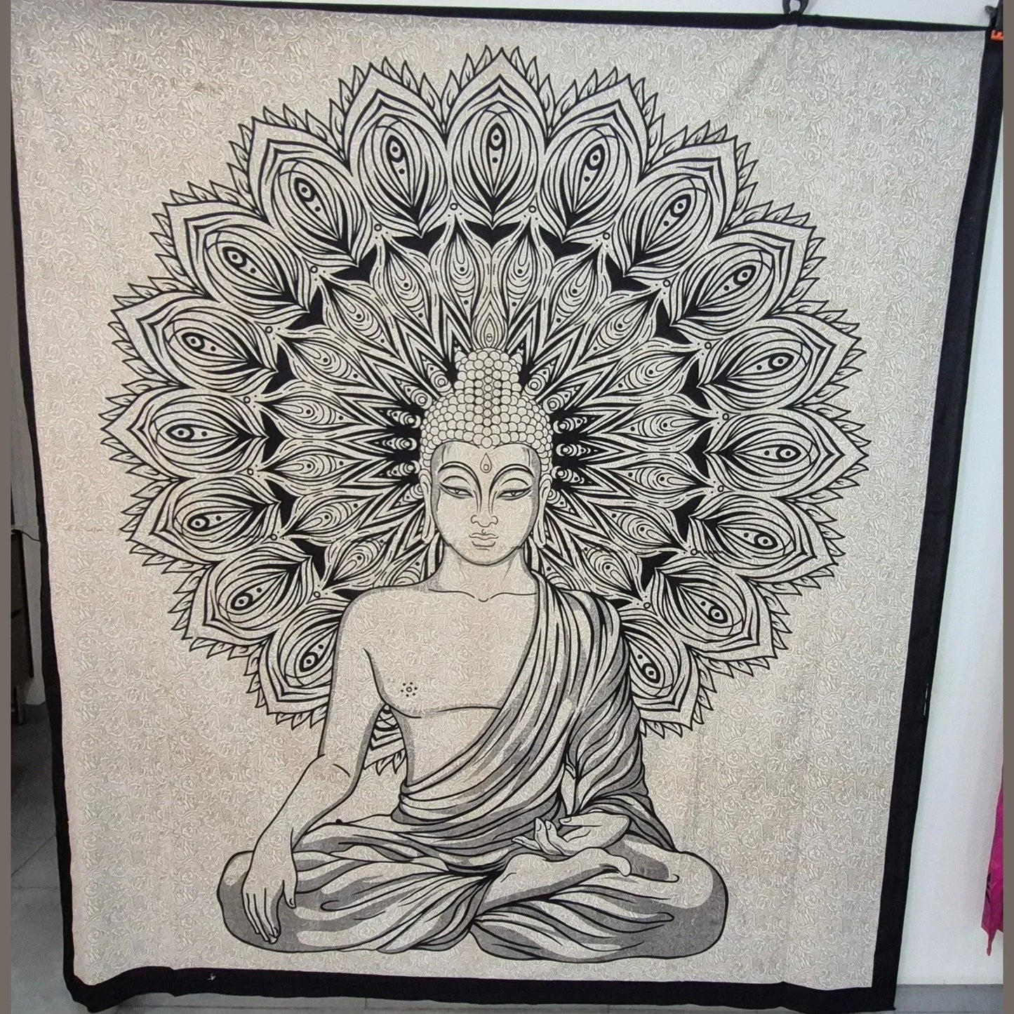 Tenture d'Inde grand modèle - Bouddha - Pierres de Terre Happy