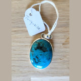Pendentif Argent et Turquoise - Pierres de Terre Happy