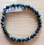 Bracelet en Oeil de Faucon 6mm - Pierres de Terre Happy