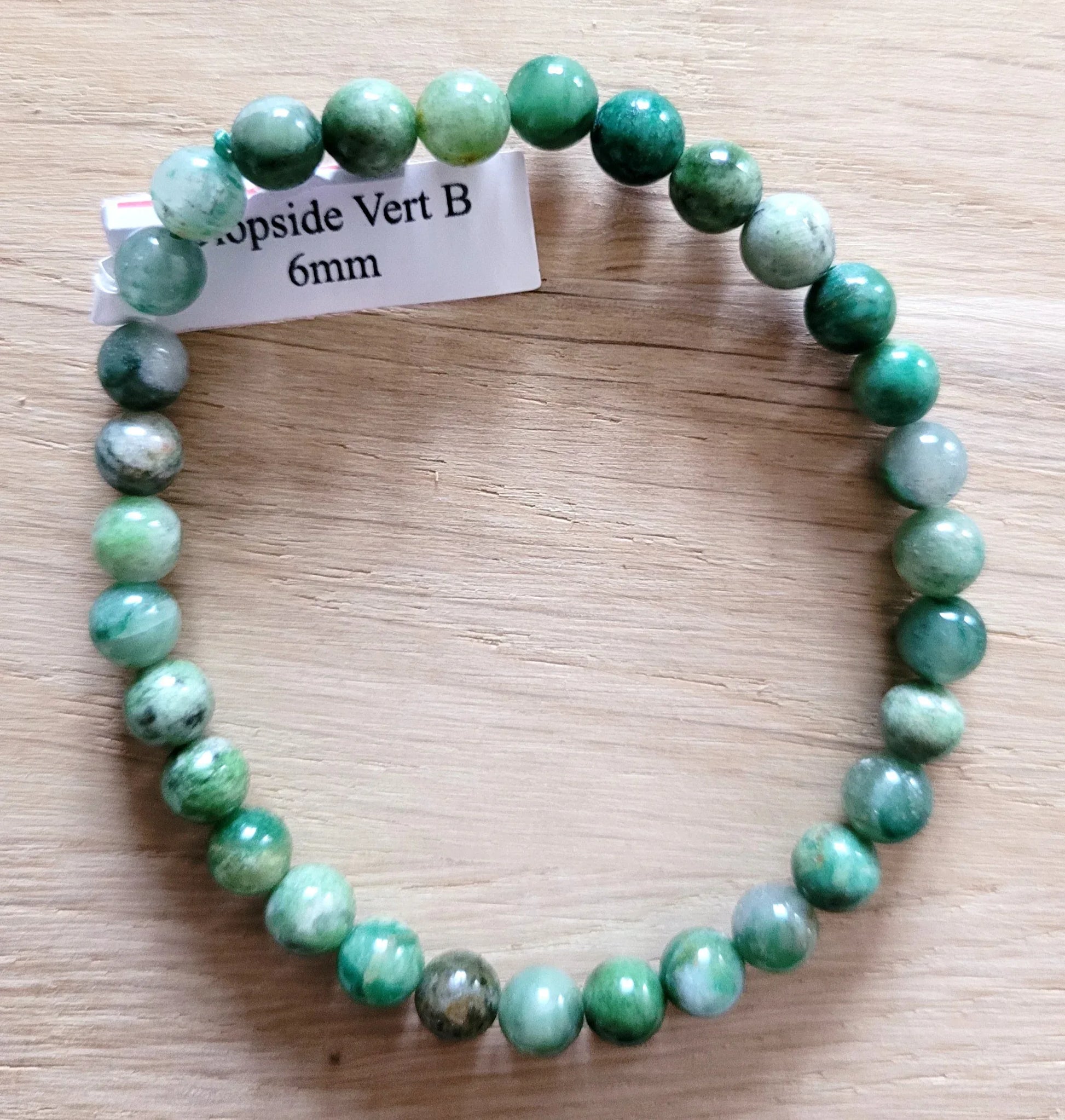 Bracelet en Diopside Verte 6mm - Pierres de Terre Happy
