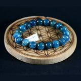Bracelet en Apatite bleue 10mm - Pierres de Terre Happy