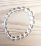 Bracelet en Cristal de roche 10mm - Pierres de Terre Happy