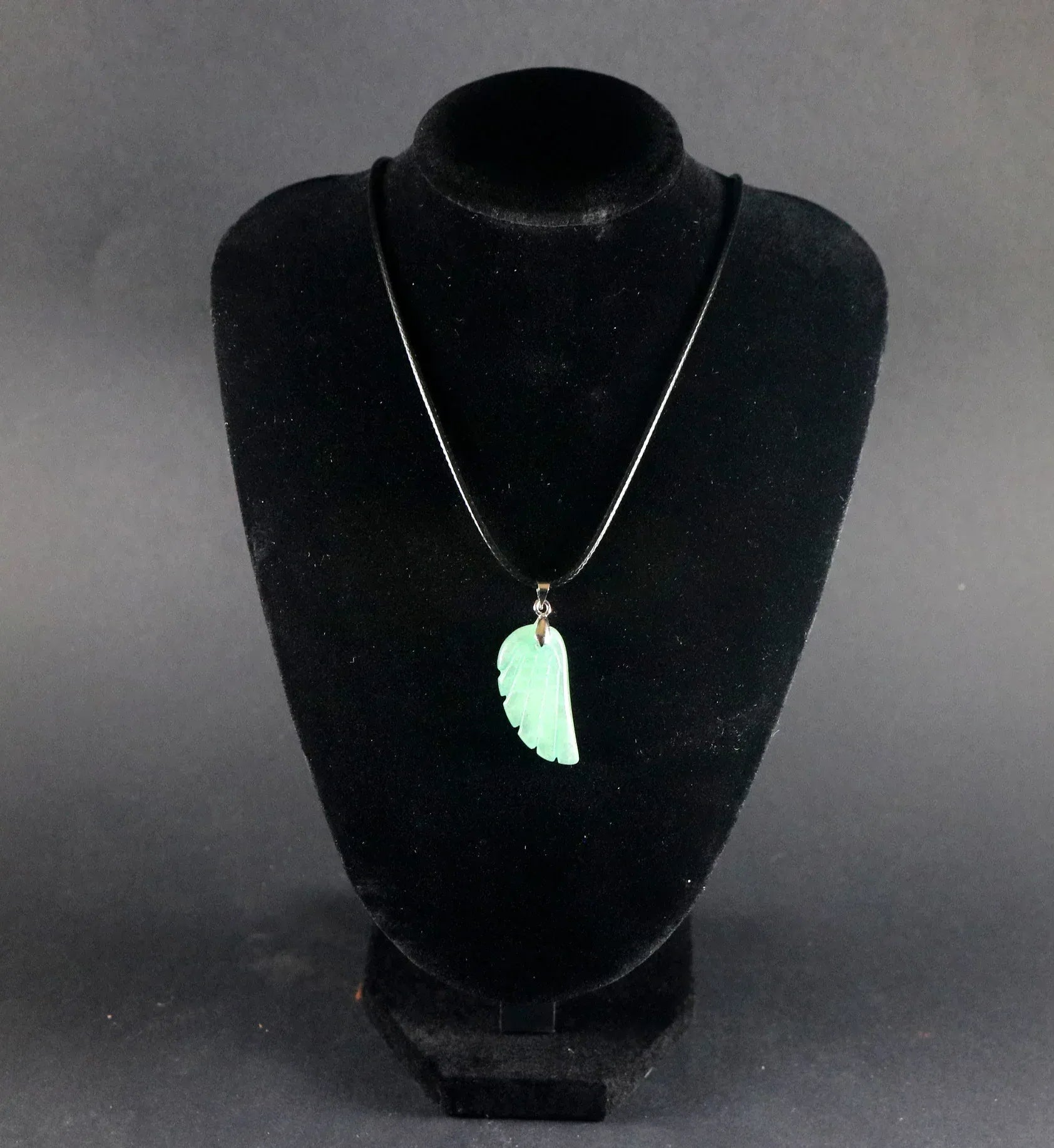 Pendentif aile d'ange en Aventurine verte - Pierres de Terre Happy