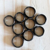 Joncs bombés(bagues) en Hématite 6mm diam 19.85 - Pierres de Terre Happy