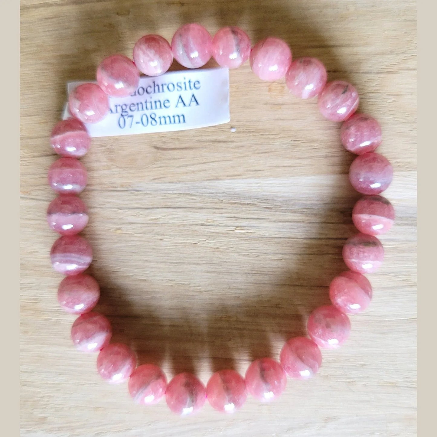 Bracelet en Rhodochrosite 8mm - Pierres de Terre Happy