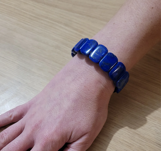 Bracelet plaque en Lapis Lazuli - Pierres de Terre Happy