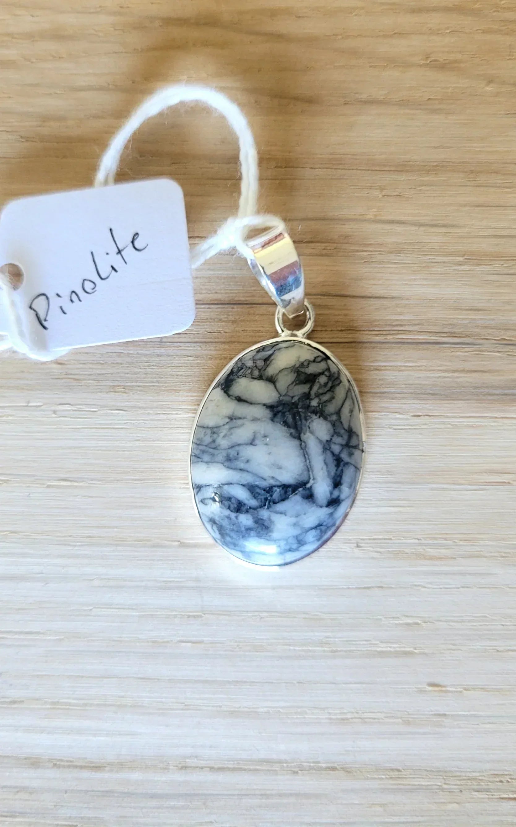 Pendentif Argent et Pinolite - Pierres de Terre Happy