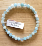 Bracelet en Aigue marine 6mm - Pierres de Terre Happy
