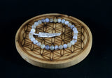 Bracelet en Calcédoïne bleue sur Guangue 6mm - Pierres de Terre Happy