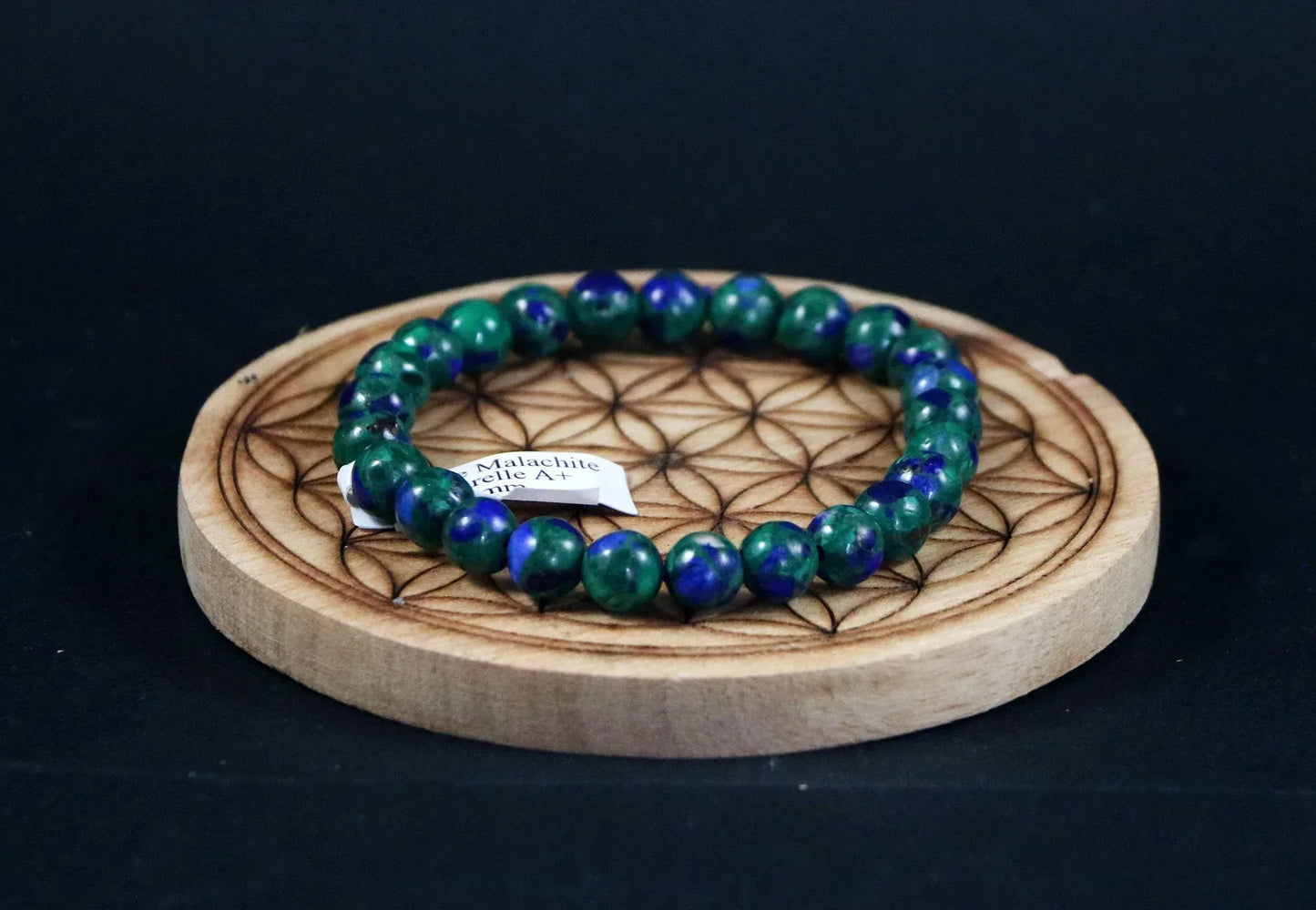 Bracelet en Azurite Malachite naturelle 8mm A+ - Pierres de Terre Happy