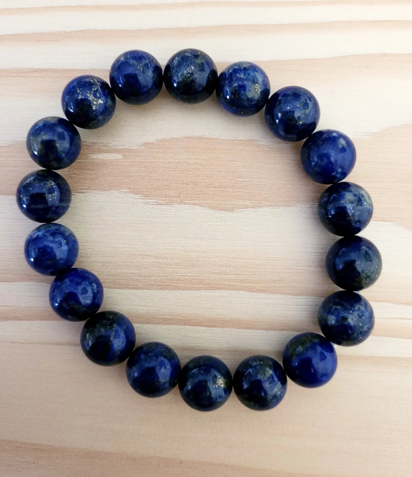 Bracelet en Lapis Lazuli 10mm - Pierres de Terre Happy