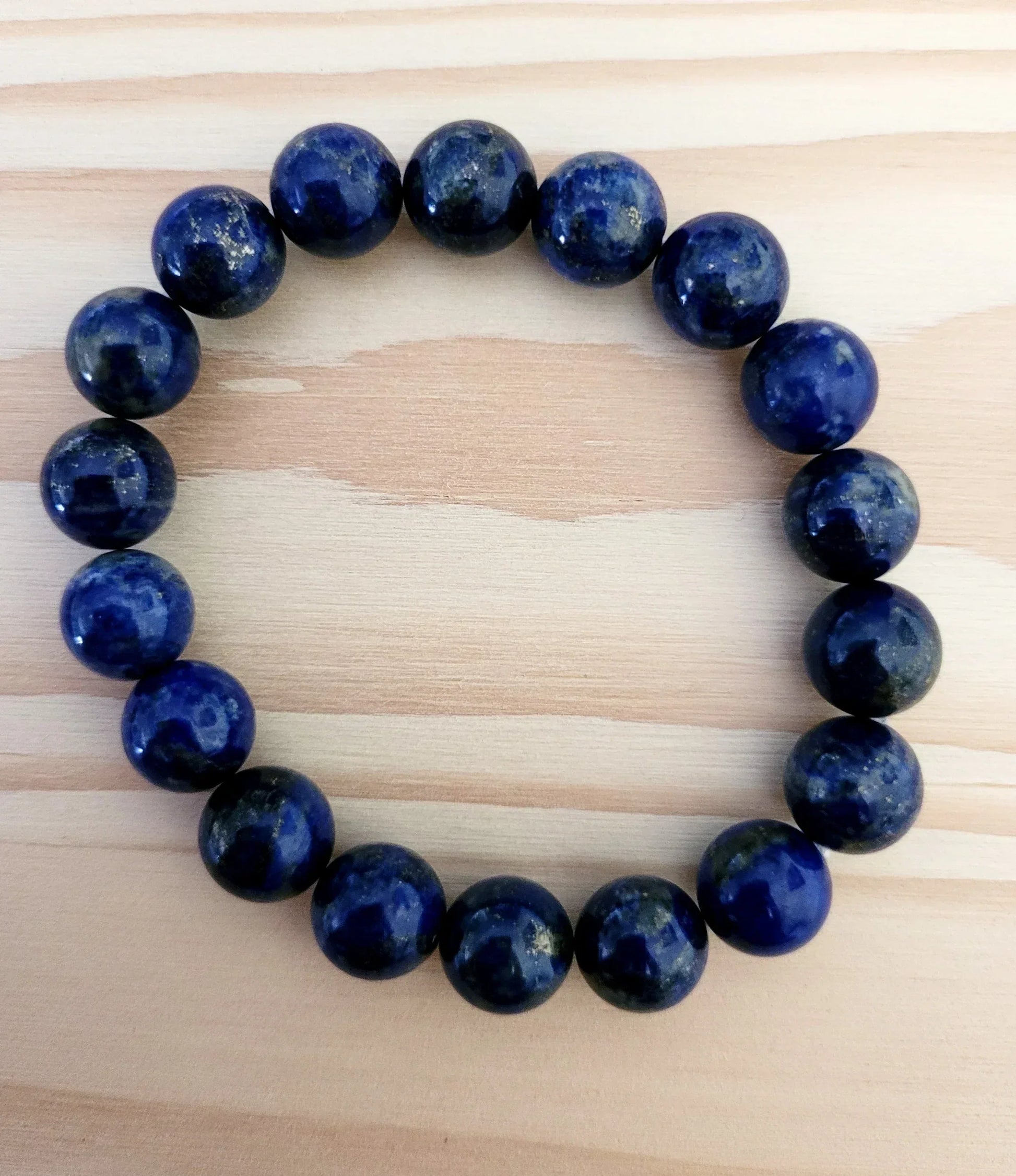 Bracelet en Lapis Lazuli 10mm - Pierres de Terre Happy